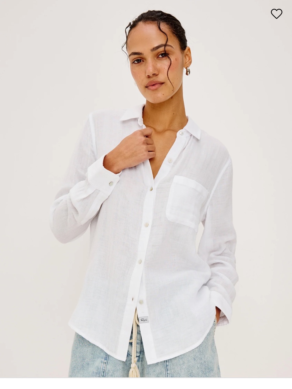 Rails women’s Ellis White Gauze Button-Up Long-Sleeve Shirt